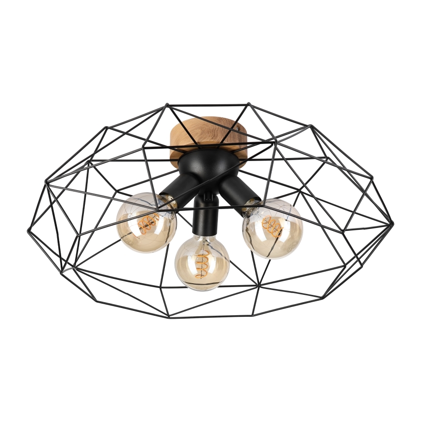 Brilagi - Φωτιστικό οροφής WOODY BASKET 3xE27/60W/230V Ø 60 εκ. σε απόχρωση βελανιδιάς