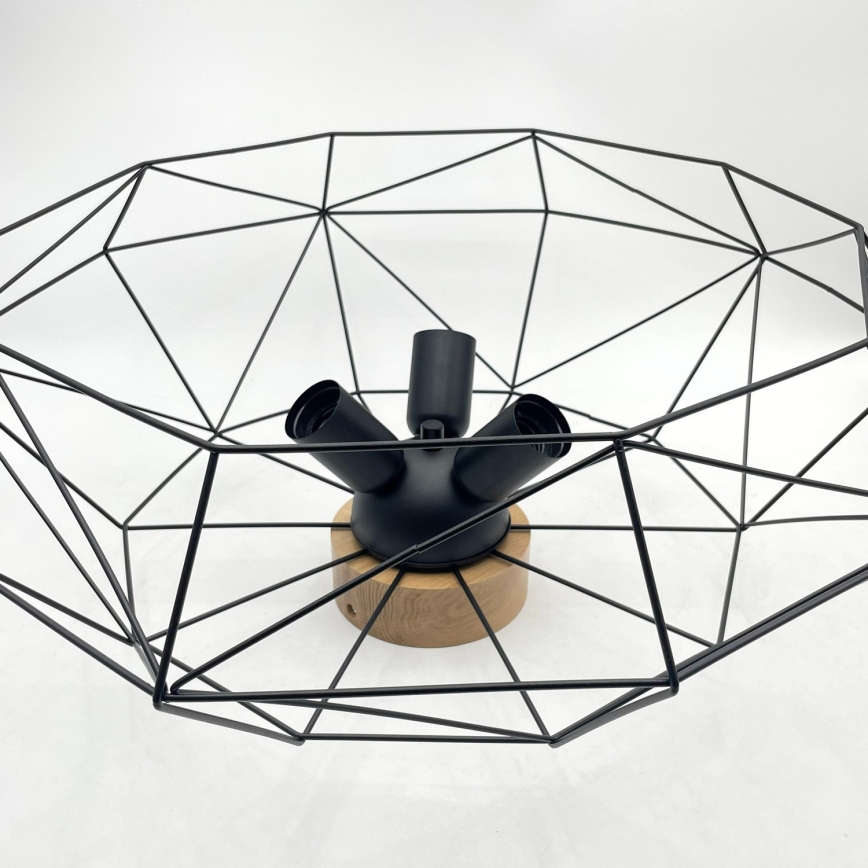 Brilagi - Φωτιστικό οροφής WOODY BASKET 3xE27/60W/230V Ø 60 εκ. σε απόχρωση βελανιδιάς