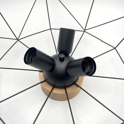 Brilagi - Φωτιστικό οροφής WOODY BASKET 3xE27/60W/230V Ø 60 εκ. σε απόχρωση βελανιδιάς