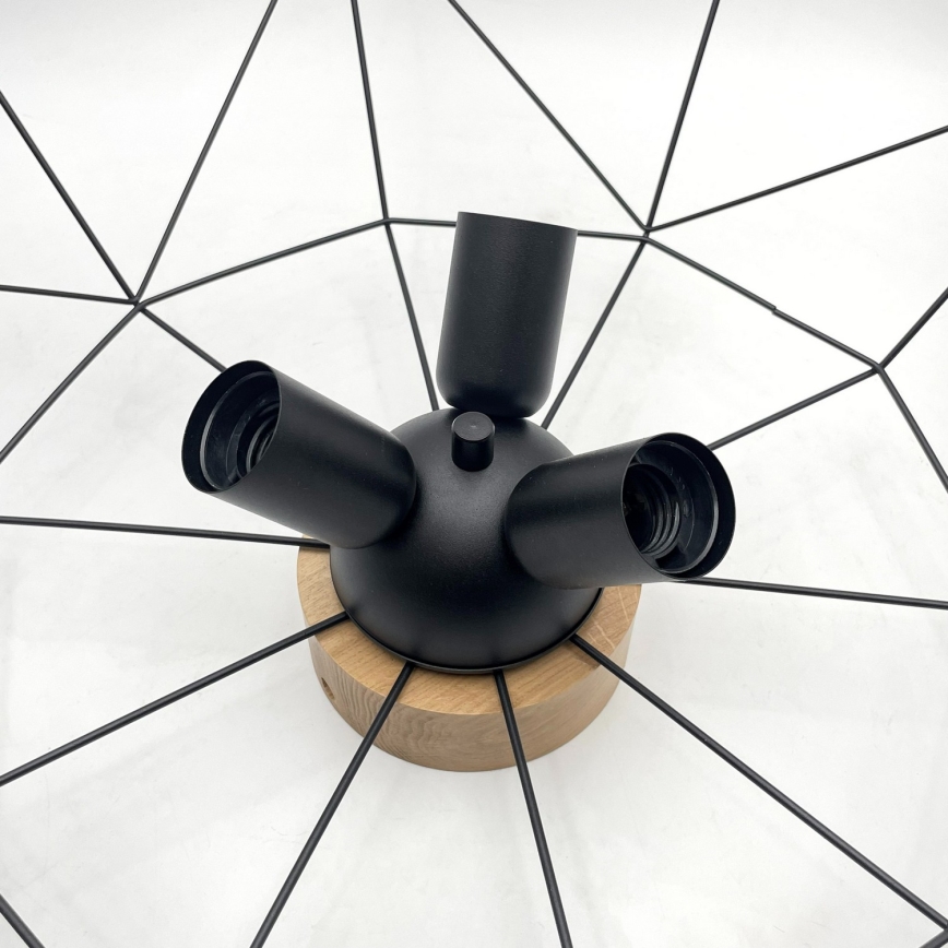 Brilagi - Φωτιστικό οροφής WOODY BASKET 3xE27/60W/230V Ø 60 εκ. σε απόχρωση βελανιδιάς