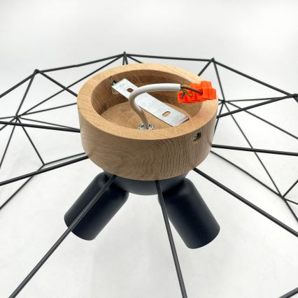 Brilagi - Φωτιστικό οροφής WOODY BASKET 3xE27/60W/230V Ø 60 εκ. σε απόχρωση βελανιδιάς