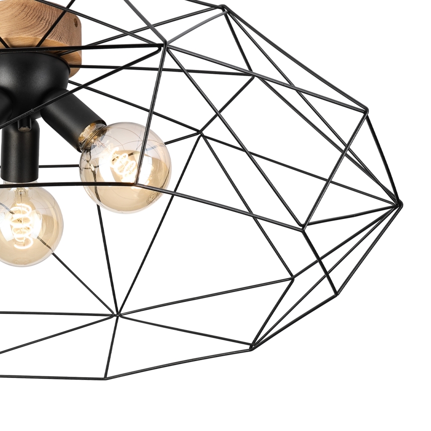 Brilagi - Φωτιστικό οροφής WOODY BASKET 3xE27/60W/230V Ø 80 εκ. βελανιδιά