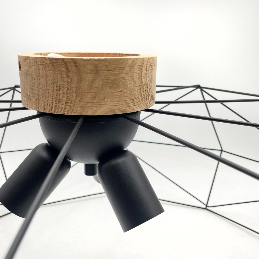 Brilagi - Φωτιστικό οροφής WOODY BASKET 3xE27/60W/230V Ø 80 εκ. βελανιδιά