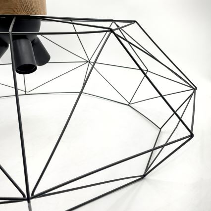 Brilagi - Φωτιστικό οροφής WOODY BASKET 3xE27/60W/230V Ø 80 εκ. βελανιδιά