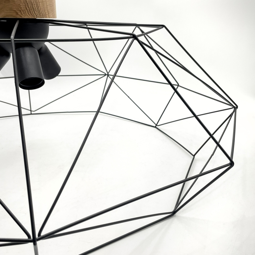 Brilagi - Φωτιστικό οροφής WOODY BASKET 3xE27/60W/230V Ø 80 εκ. βελανιδιά