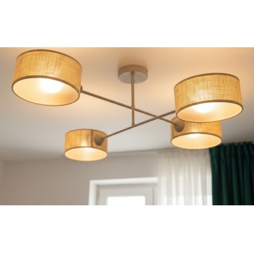 Brilagi - Φωτιστικό οροφής επιφανειακής στερέωσης VIRGO 4xE14/40W/230V μπεζ/χρυσό