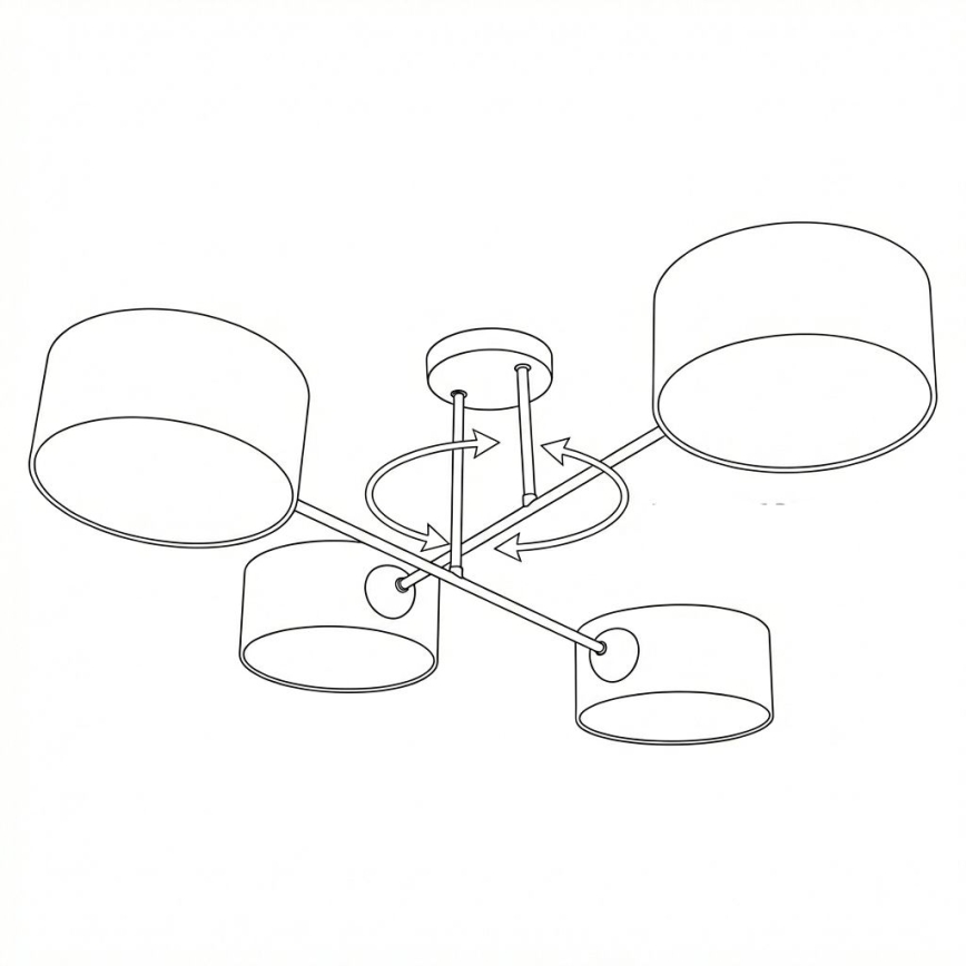 Brilagi - Φωτιστικό οροφής επιφανειακής στερέωσης VIRGO 4xE14/40W/230V μπεζ/χρυσό