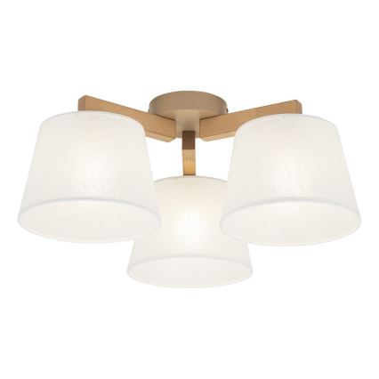 Brilagi - Φωτιστικό οροφής επιφανειακής τοποθέτησης LATTE SABIA 3xE27/15W/230V πεύκο/λευκό