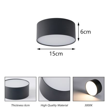 BRILAGI - LED Εξωτερικό φωτιστικό οροφής FORIS LED/20W/230V διάμ. 15 cm μαύρο IP44