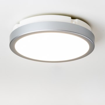 Brilagi - Φωτιστικό οροφής μπάνιου LED PERA 18W/230V διάμετρος 22 cm IP65 ασήμι