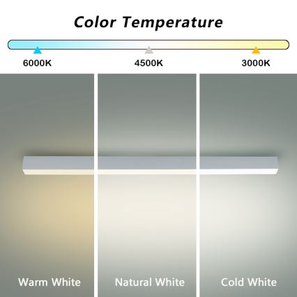 Brilagi - Φωτιστικό οροφής μπάνιου LED SLEEKLINE LED/40W/230V 3000/4500/6000K ασημί IP44