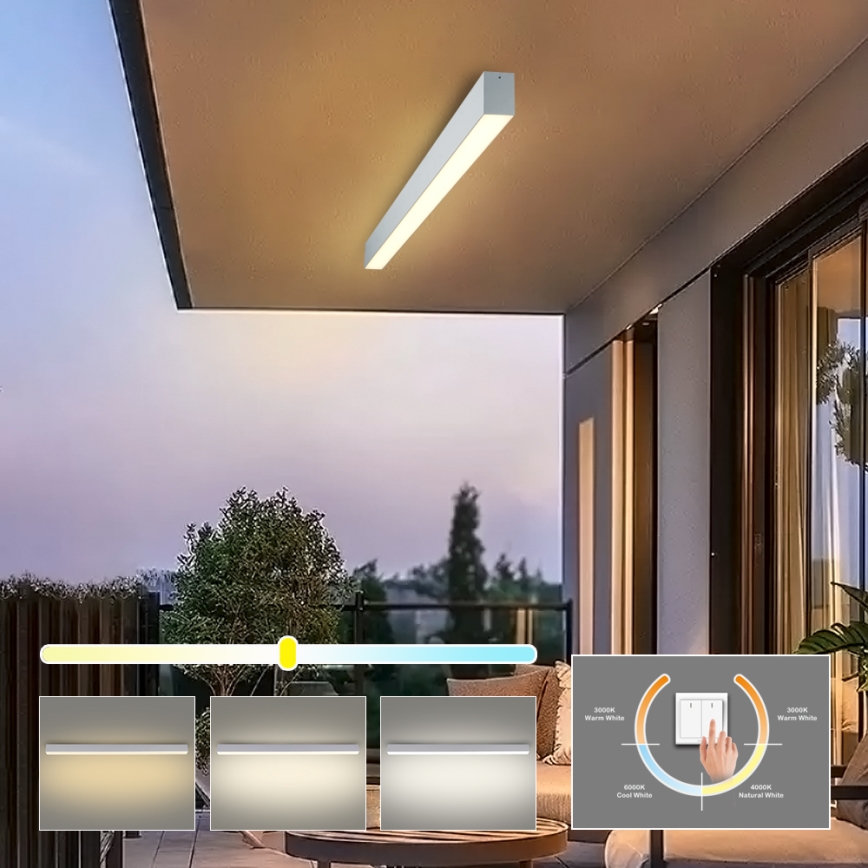 Brilagi - Φωτιστικό οροφής μπάνιου LED SLEEKLINE LED/40W/230V 3000/4500/6000K ασημί IP44