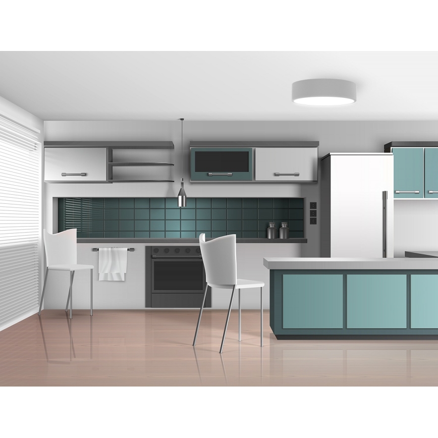 Brilagi - Φωτιστικό οροφής με αισθητήρα CLARE 2xE27/24W/230V διάμετρος 30 cm γκρι