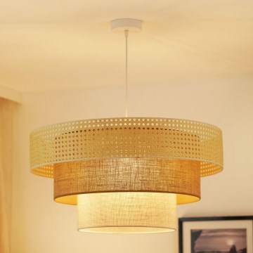 Brilagi - Φωτιστικό οροφής με καλώδιο CEDAR LUNETA 1xE27/15W/230V διάμ. 60 εκ. ρατάν/καφέ/κρεμ