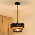 BRILAGI - Φωτιστικό οροφής με καλώδιο DAKOTA LUNETA 1xE27/15W/230V διάμ. 25 εκ. μαύρο/ρατάν