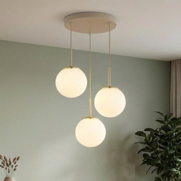 Brilagi - Φωτιστικό οροφής με καλώδιο MILO ECRU 3xE27/60W/230V μπεζ/χρυσό