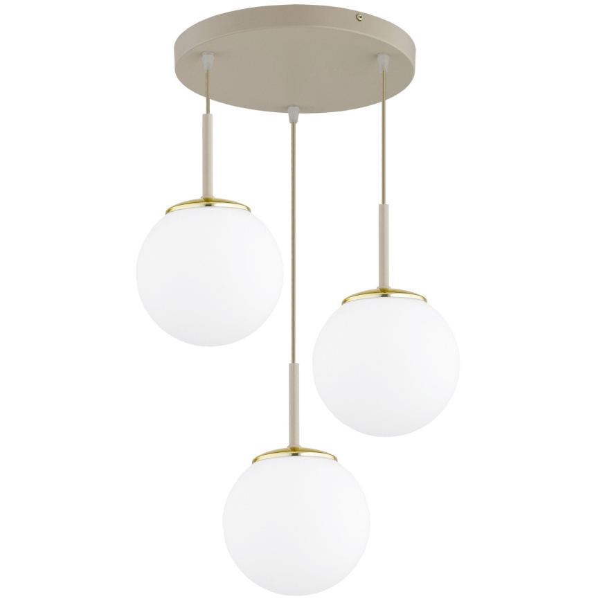 Brilagi - Φωτιστικό οροφής με καλώδιο MILO ECRU 3xE27/60W/230V μπεζ/χρυσό