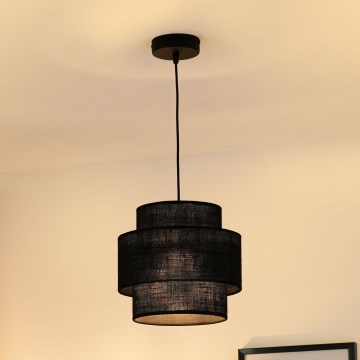 Brilagi - Φωτιστικό οροφής με καλώδιο SPACE YUTE 1xE27/15W/230V διάμ. 25 εκ. μαύρο