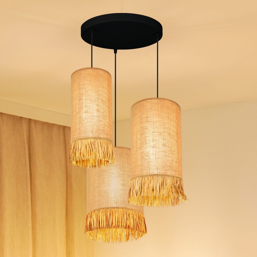 Brilagi - Φωτιστικό οροφής με καλώδιο WINNETOU TUBES 3xE27/15W/230V καφέ/μαύρο