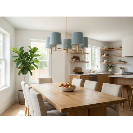 Brilagi - Φωτιστικό οροφής με ράβδο MONTE 5xE27/60W/230V μπλε/χρυσό