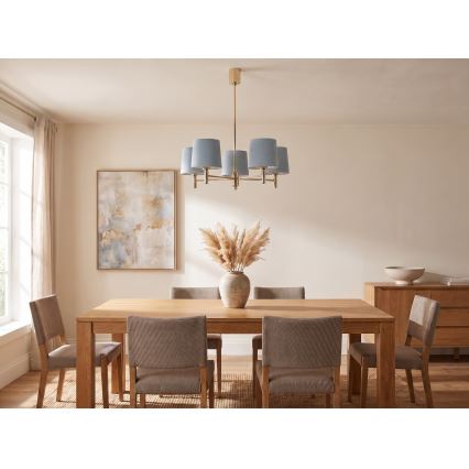 Brilagi - Φωτιστικό οροφής με ράβδο MONTE 5xE27/60W/230V μπλε/χρυσό