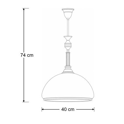 Brilagi - Φωτιστικό οροφής με ράβδο TAURUS 1xE27/15W/230V διάμ. 40 εκ. μπρονζέ