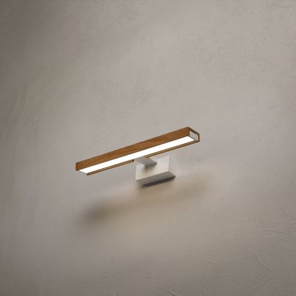 Brilagi - LED φωτισμός καθρέφτη μπάνιου 3 σε 1 WOODY MIRROR LED/8W/230V 40 cm IP44 λευκό/δρυς