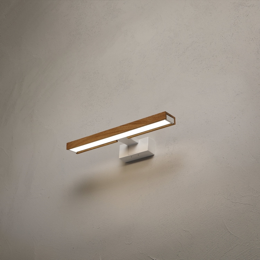 Brilagi - LED φωτισμός καθρέφτη μπάνιου 3 σε 1 WOODY MIRROR LED/8W/230V 40 cm IP44 λευκό/δρυς