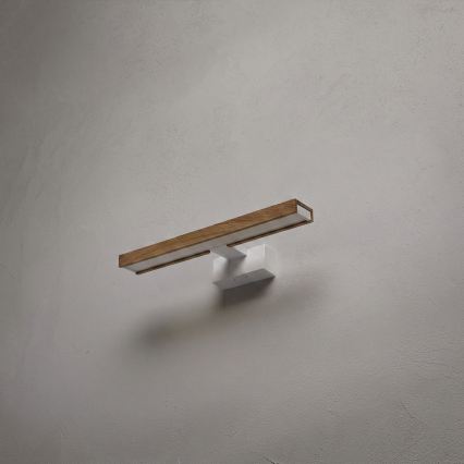 Brilagi - LED φωτισμός καθρέφτη μπάνιου 3 σε 1 WOODY MIRROR LED/8W/230V 40 cm IP44 λευκό/δρυς