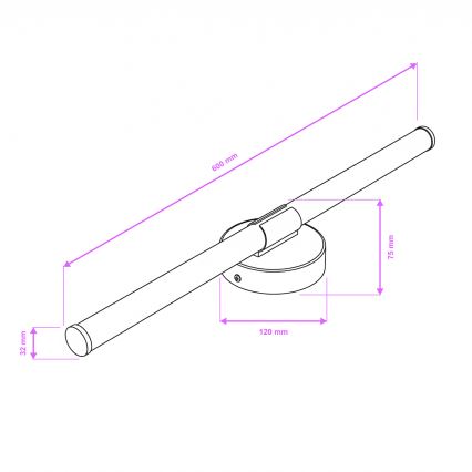Brilagi - LED φωτιστικό καθρέφτη μπάνιου LARA LED/10W/230V 60 cm IP44 χρυσό
