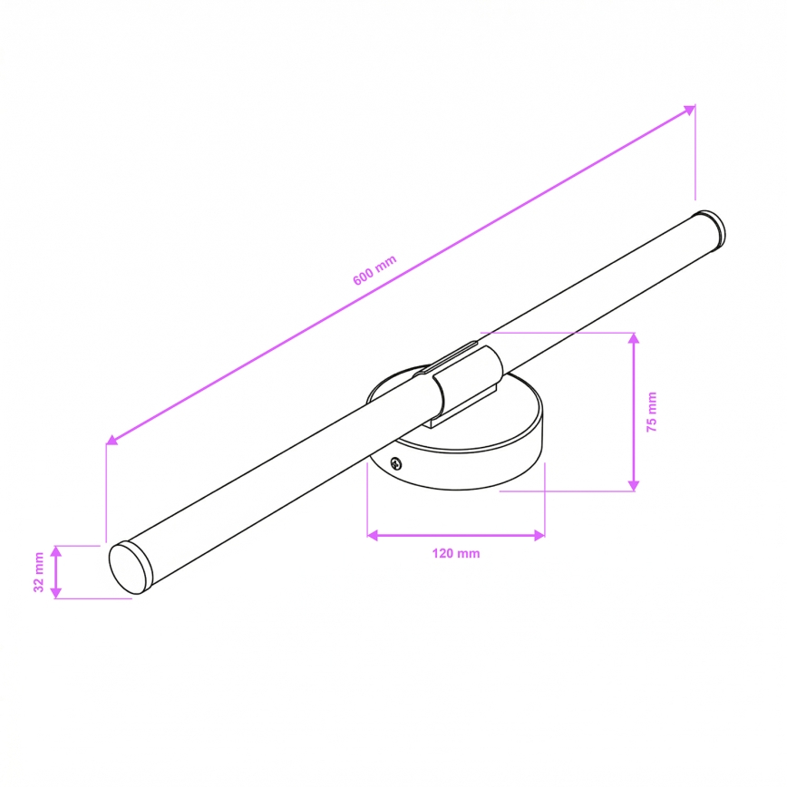 Brilagi - LED φωτιστικό καθρέφτη μπάνιου LARA LED/10W/230V 60 cm IP44 χρυσό
