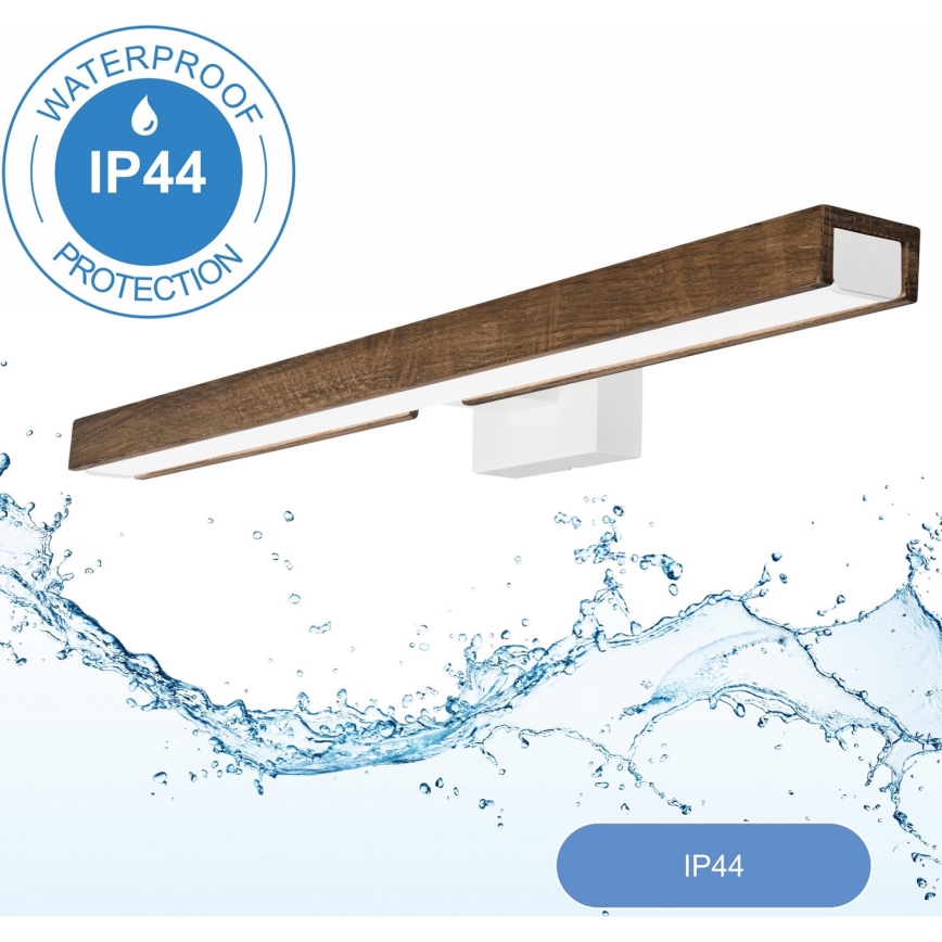 Brilagi - Φωτισμός καθρέφτη μπάνιου LED WOODY MIRROR LED/12W/230V 60 cm IP44 δρυς/λευκό