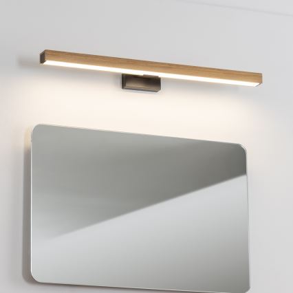 Brilagi - Φωτισμός καθρέφτη μπάνιου LED WOODY MIRROR LED/12W/230V 60 cm IP44 δρυς/μαύρο