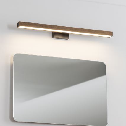 Brilagi - Φωτισμός καθρέφτη μπάνιου LED WOODY MIRROR LED/12W/230V 60 cm IP44 δρυς καρυδιά/μαύρο