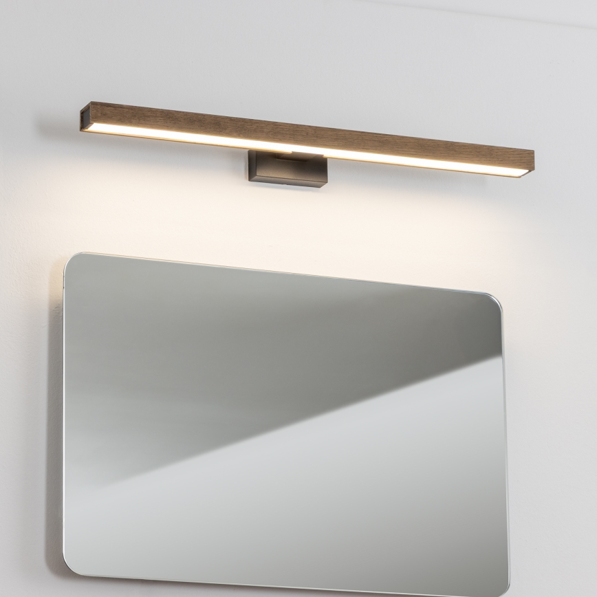Brilagi - Φωτισμός καθρέφτη μπάνιου LED WOODY MIRROR LED/12W/230V 60 cm IP44 δρυς καρυδιά/μαύρο