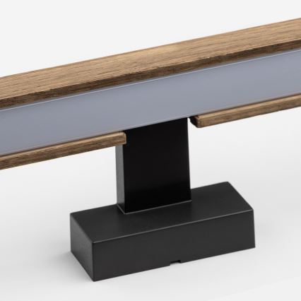 Brilagi - Φωτισμός καθρέφτη μπάνιου LED WOODY MIRROR LED/12W/230V 60 cm IP44 δρυς καρυδιά/μαύρο