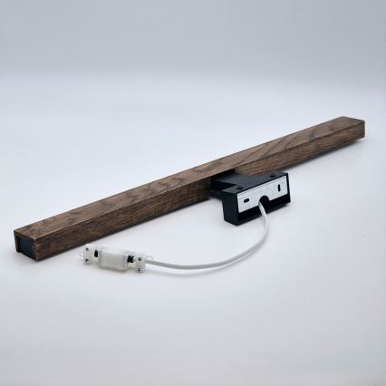 Brilagi - Φωτισμός καθρέφτη μπάνιου LED WOODY MIRROR LED/12W/230V 60 cm IP44 δρυς καρυδιά/μαύρο