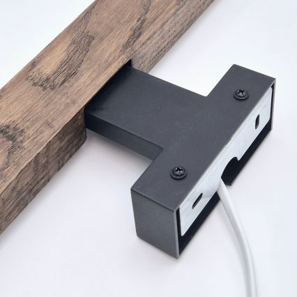 Brilagi - Φωτισμός καθρέφτη μπάνιου LED WOODY MIRROR LED/12W/230V 60 cm IP44 δρυς καρυδιά/μαύρο