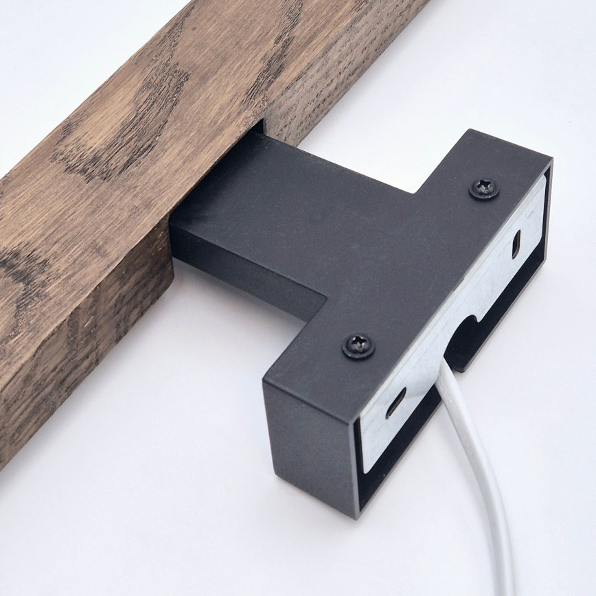 Brilagi - Φωτισμός καθρέφτη μπάνιου LED WOODY MIRROR LED/12W/230V 60 cm IP44 δρυς καρυδιά/μαύρο