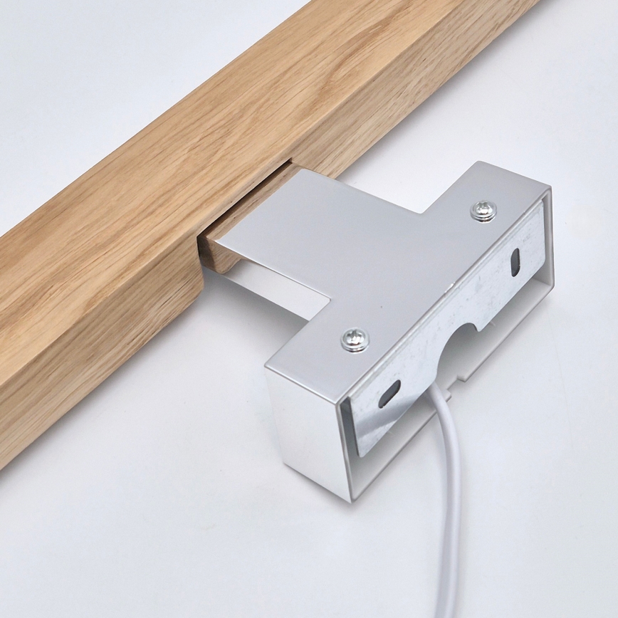 Brilagi - Φωτισμός καθρέφτη μπάνιου LED WOODY MIRROR LED/12W/230V 60 cm IP44 δρυς/γυαλιστερό χρώμιο