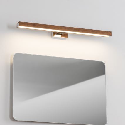 Brilagi - Φωτισμός καθρέφτη μπάνιου LED WOODY MIRROR LED/12W/230V 60 cm IP44 δρυς κερασιά/γυαλιστερό χρώμιο