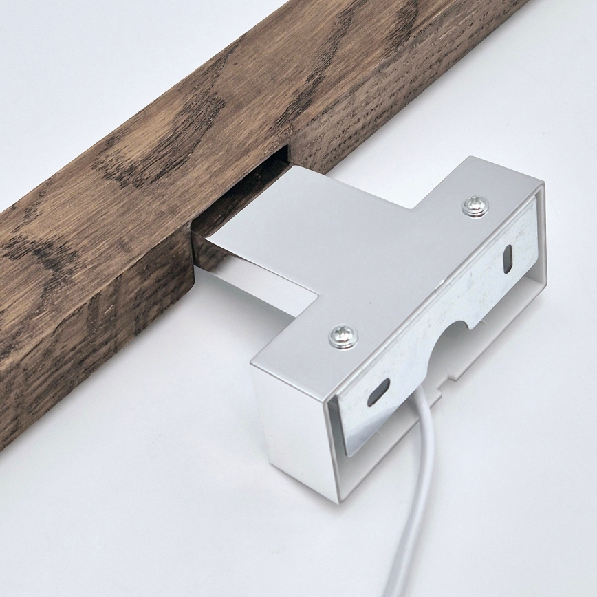 Brilagi - Φωτισμός καθρέφτη μπάνιου LED WOODY MIRROR LED/12W/230V 60 cm IP44 δρυς καρυδιά/γυαλιστερό χρώμιο