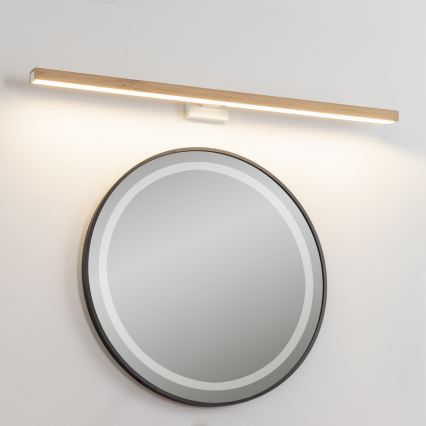 Brilagi - Φωτισμός καθρέφτη μπάνιου LED WOODY MIRROR LED/15W/230V 90 cm IP44 δρυς/λευκό