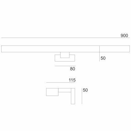 Brilagi - Φωτισμός καθρέφτη μπάνιου LED WOODY MIRROR LED/15W/230V 90 cm IP44 δρυς/λευκό