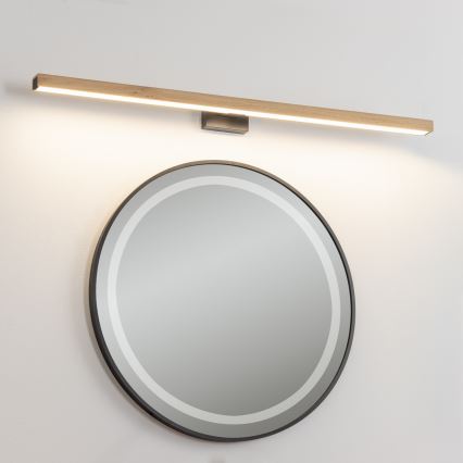 Brilagi - Φωτισμός καθρέφτη μπάνιου LED WOODY MIRROR LED/15W/230V 90 cm IP44 δρυς/μαύρο