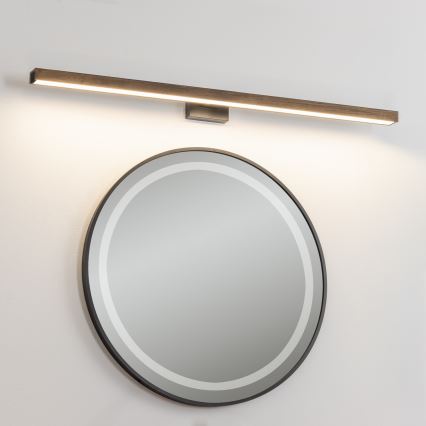 Brilagi - Φωτισμός καθρέφτη μπάνιου LED WOODY MIRROR LED/15W/230V 90 cm IP44 δρυς καρυδιά/μαύρο