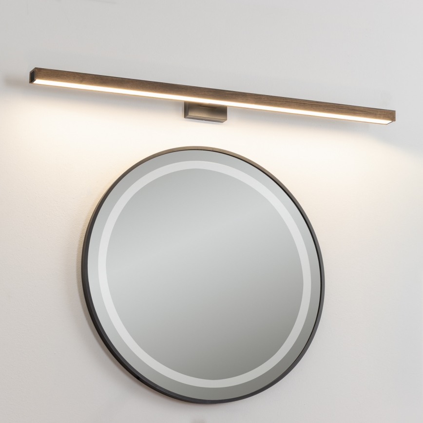 Brilagi - Φωτισμός καθρέφτη μπάνιου LED WOODY MIRROR LED/15W/230V 90 cm IP44 δρυς καρυδιά/μαύρο