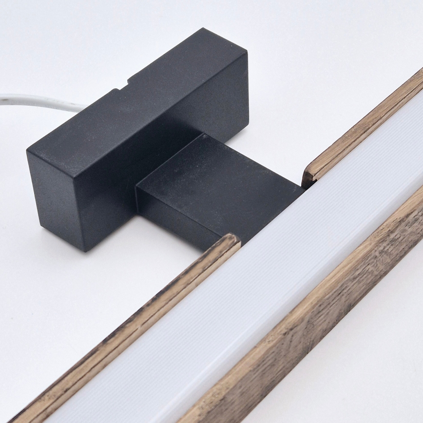 Brilagi - Φωτισμός καθρέφτη μπάνιου LED WOODY MIRROR LED/15W/230V 90 cm IP44 δρυς καρυδιά/μαύρο