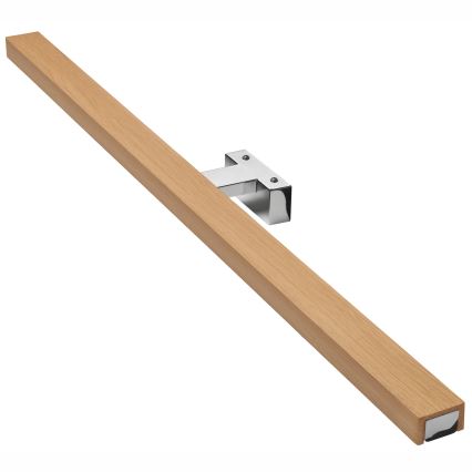 Brilagi - Φωτισμός καθρέφτη μπάνιου LED WOODY MIRROR LED/15W/230V 90 cm IP44 δρυς/γυαλιστερό χρώμιο