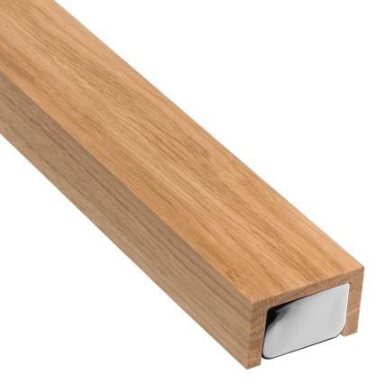 Brilagi - Φωτισμός καθρέφτη μπάνιου LED WOODY MIRROR LED/15W/230V 90 cm IP44 δρυς/γυαλιστερό χρώμιο